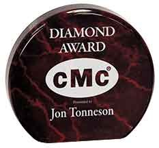 Diamond Award badge featuring the CMC logo and 'Presented by Jon Tonneson'.