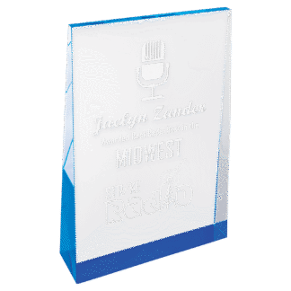 Small 4 X 6 BLUE WEDGE ACRYLIC