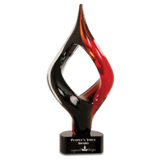 Red & Black Twist Art Glass