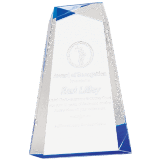 9" Blue Facet Wedge Acrylic