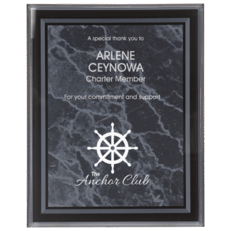 8" x 10" Black Marble Border Acrylic Clear-Plaq