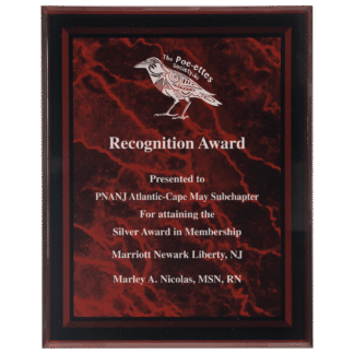 9" x 11" Red Marble Border Acrylic Clear-Plaq