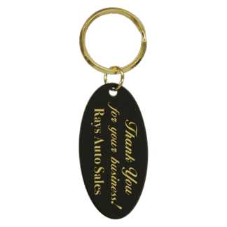 Black Brass Oval Keychain
