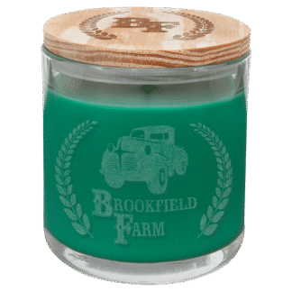 Fresh Pine Glass Candle with Wood Lid