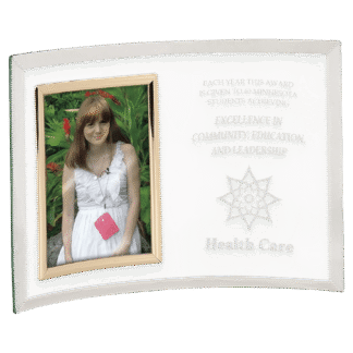 Jade Glass Crescent with Gold Vertical 3 1/2" x 5" Frame