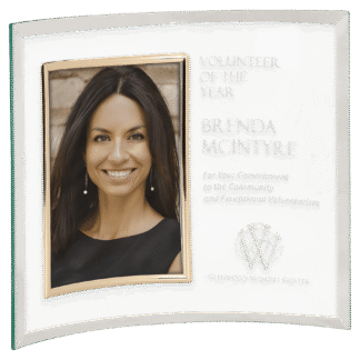 Jade Glass Crescent with Gold Vertical 5" x 7" Frame