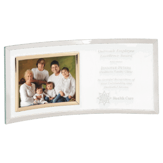 Jade Glass Crescent with Gold Horizontal 5" x 3 1/2" Frame