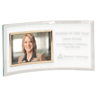 Jade Glass Crescent with Gold Horizontal 6" x 4" Frame