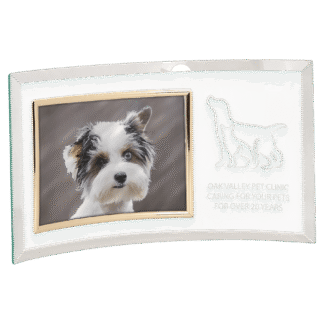 Jade Glass Crescent with Gold Horizontal 7" x 5" Frame