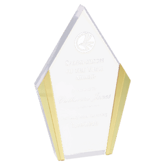 8 1/2" Gold Diamond Acrylic