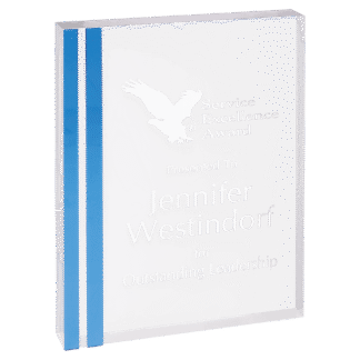 6" Blue Rectangle Acrylic