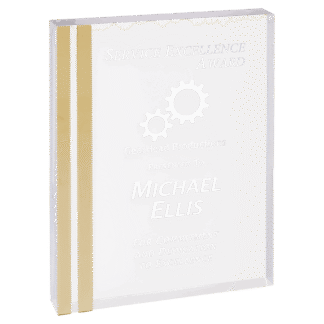 6" Gold Rectangle Acrylic