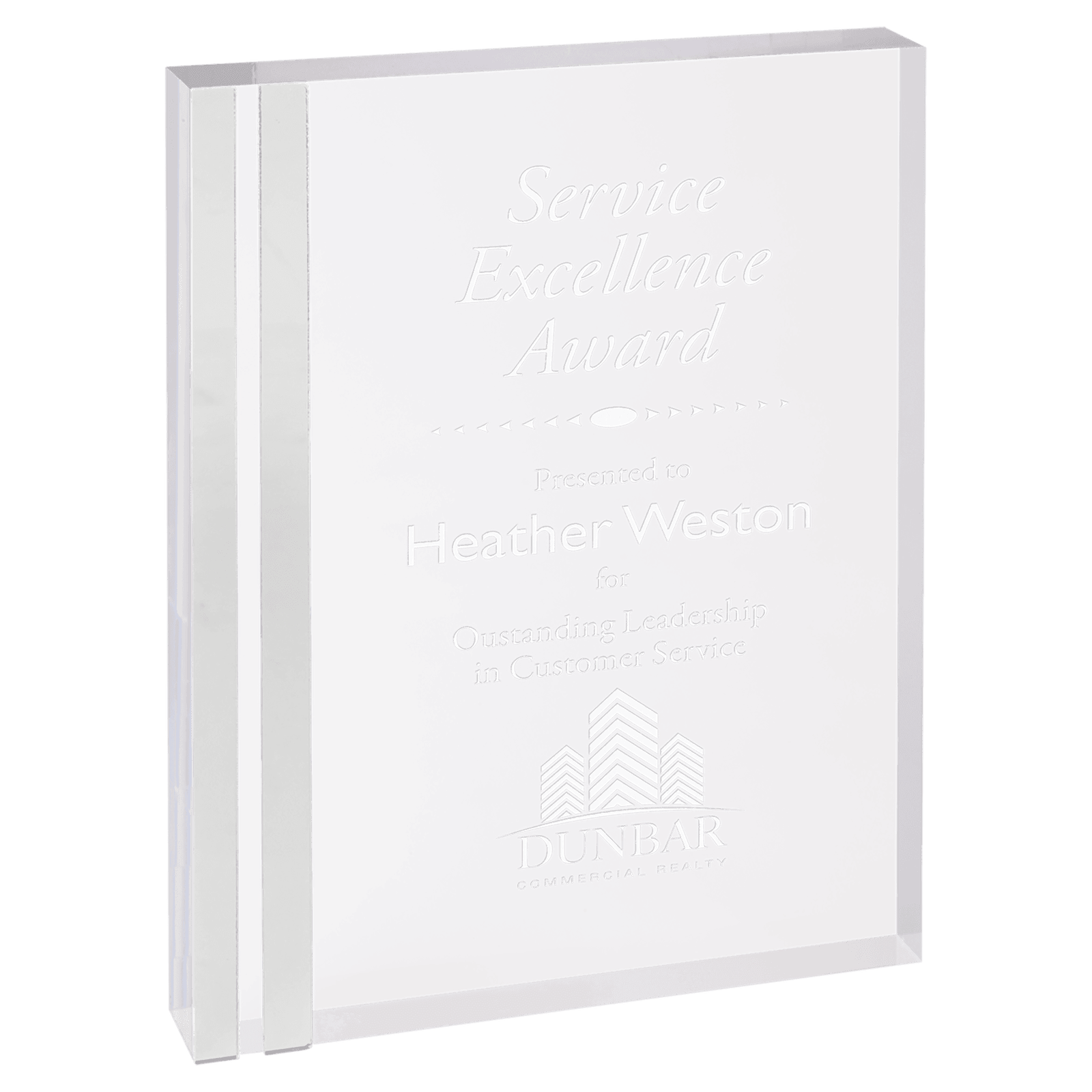 6" Silver Rectangle Acrylic