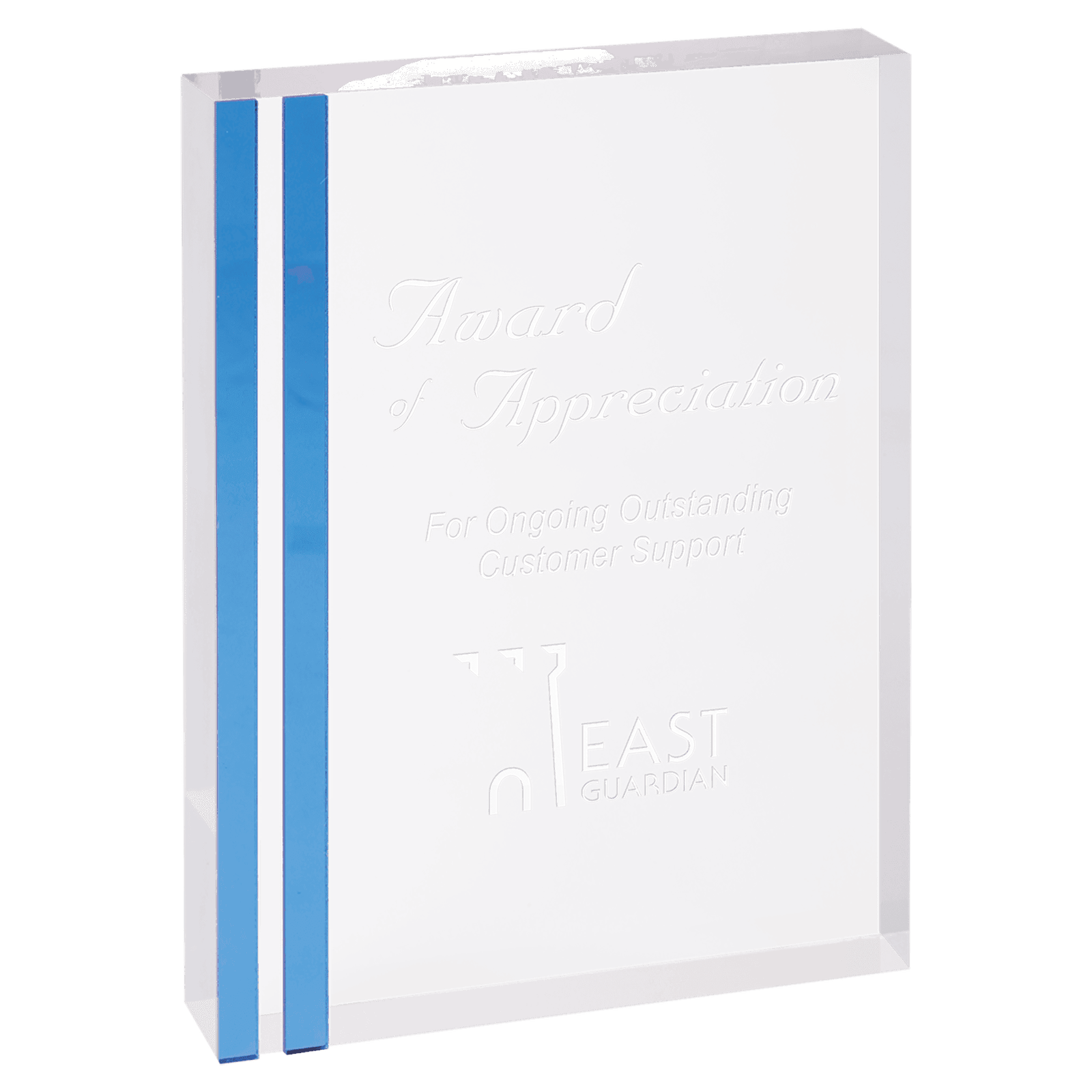 7" Blue Rectangle Acrylic