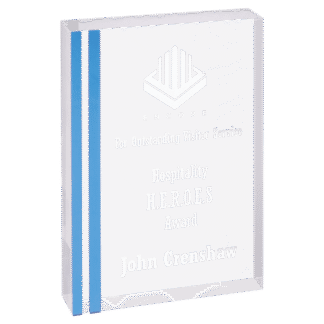 8" Blue Rectangle Acrylic