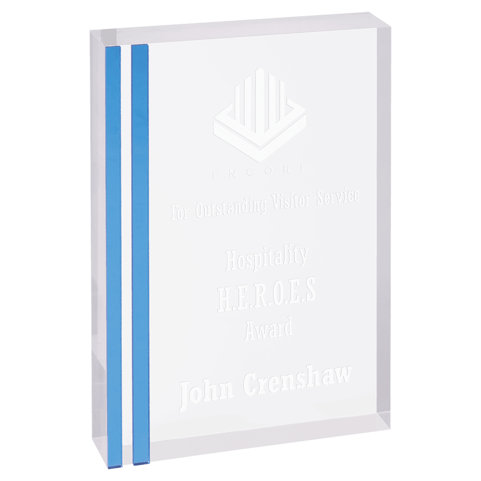 8" Blue Rectangle Acrylic