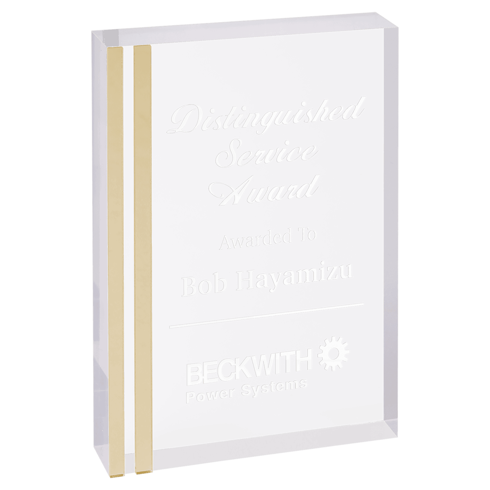 8" Gold Rectangle Acrylic