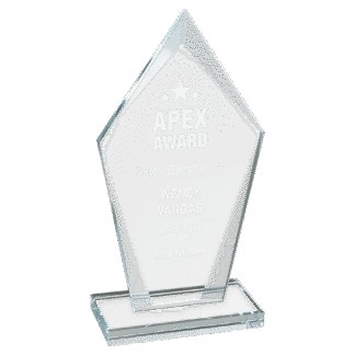 Small Diamond Clear Glass Award
