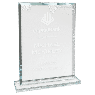 Large Rectangle Clear Glass Award