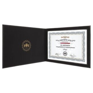 Black/Gold Leatherette Certificate Holders