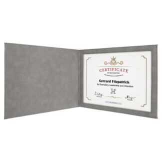 Gray Leatherette Certificate Holders