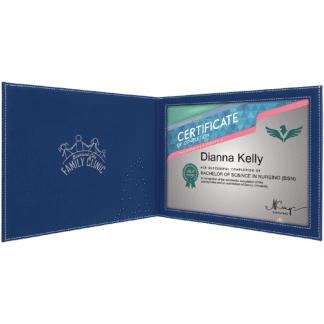 Blue/Silver Leatherette Certificate Holders