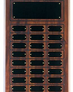 Cherry Finish Grooved Perpetual Plaque with 12 Plates