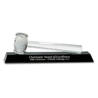 Crystal Gavel on a Black Crystal Base