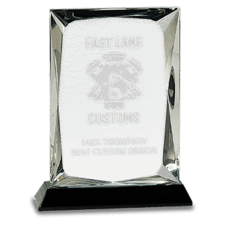 7" Crystal Facet Rectangle on a Black Crystal Base