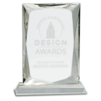 8" Crystal Facet Rectangle on a Clear Crystal Base