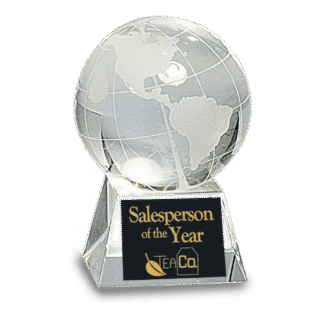 3 1/2" Clear Crystal Globe on a Clear Crystal Base