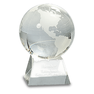 4 1/2" Clear Crystal Globe on a Clear Crystal Base