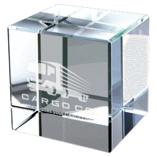 3" x 3" Crystal Cube