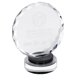 Large Round Crystal with Black/Clear Base