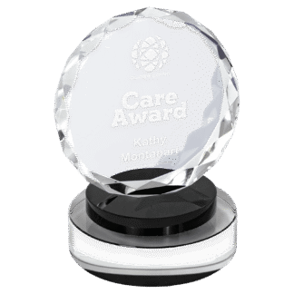 Small Round Crystal with Black/Clear Base