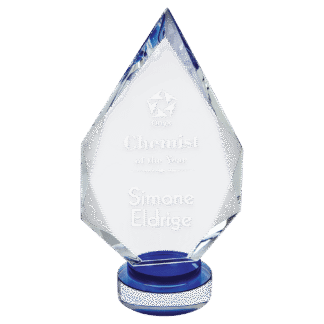 Large Diamond Crystal with Blue/Clear Base