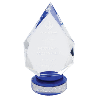 Medium Diamond Crystal with Blue/Clear Base