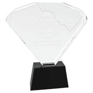 Large Crystal Fan with Black Base