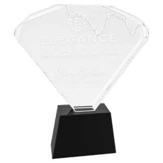 Medium Crystal Fan with Black Base