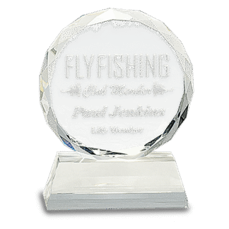 Round Facet Crystal on Clear Pedestal Base