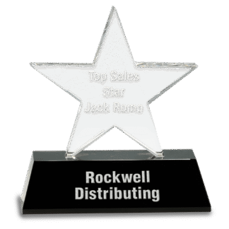 6 3/4" Premier Crystal Star on a Black Crystal Base