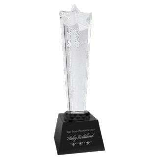 Medium Crystal Rising Star with Black Base