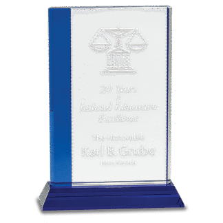 9" Crystal with Blue Edge on a Blue Crystal Base