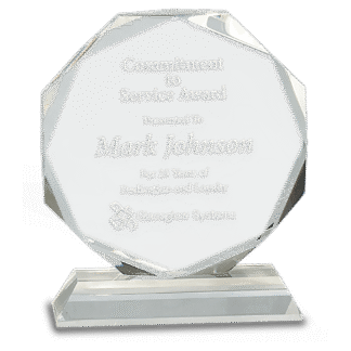 6" Crystal Octagon Facet on a Clear Crystal Base