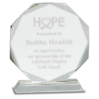 7 1/4" Crystal Octagon Facet on a Clear Crystal Base