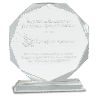 8" Crystal Octagon Facet on a Clear Crystal Base