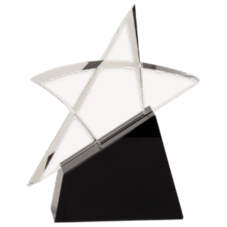 8 3/4" Premier Crystal Outline Star on a Black Crystal Base