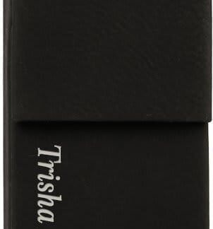 Black/Silver Leatherette Double Pen/Pencil Case