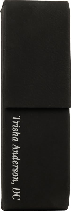 Black/Silver Leatherette Double Pen/Pencil Case