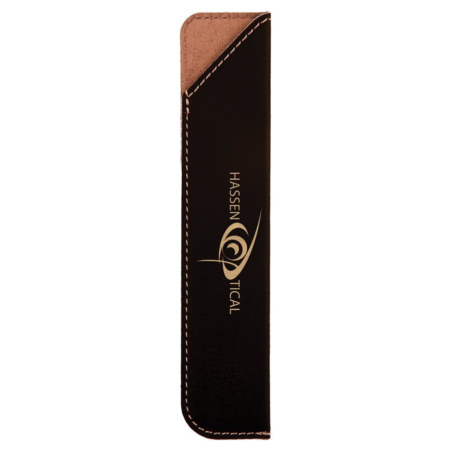 Black/Gold Leatherette Single Pen Sleeve